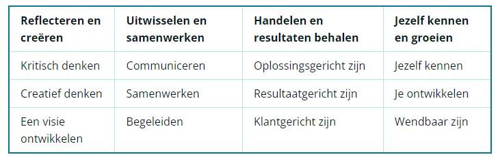 het competntiewoordenboek van de federale overheid